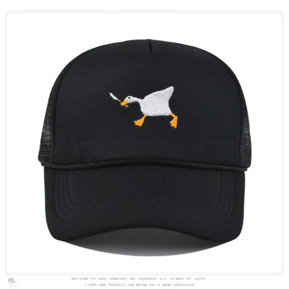 Retro Baseball-Cap mit Enten-Stickerei