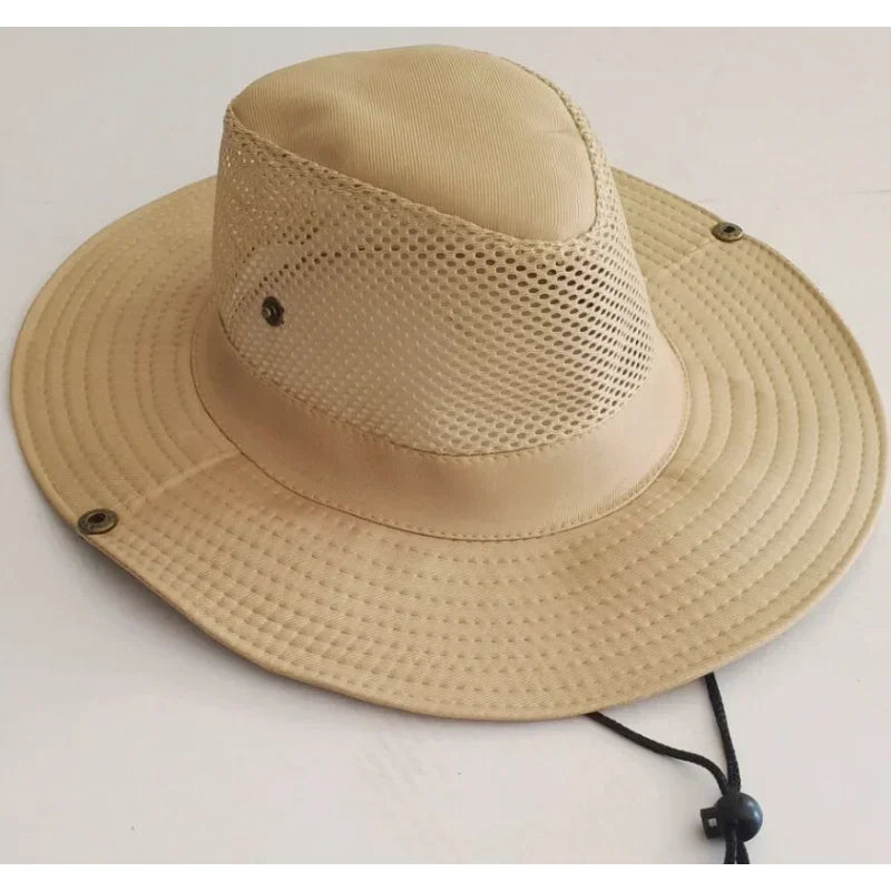 Mesh Fischerhut Sommer – Atmungsaktiv, UV-Schutz, breite Krempe für Outdoor & Angeln