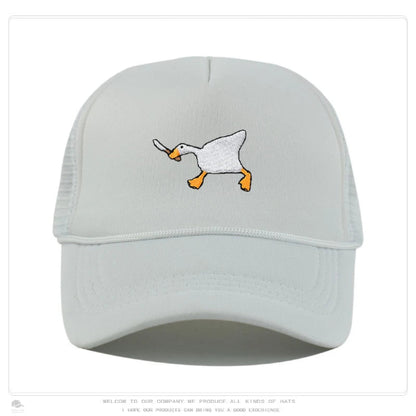 Retro Baseball-Cap mit Enten-Stickerei