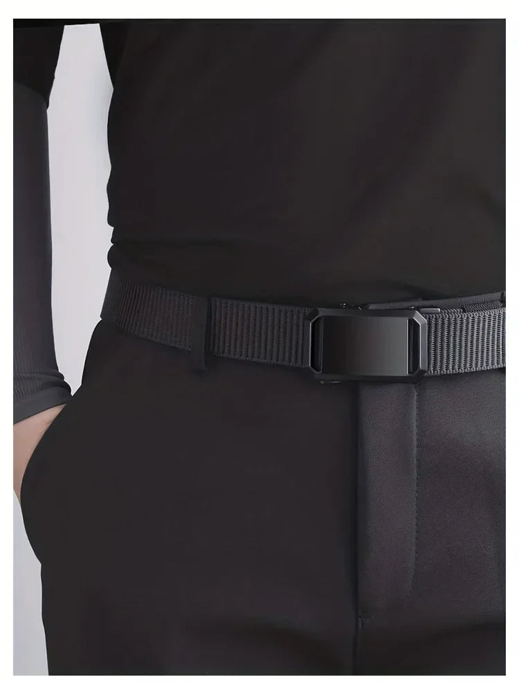 Herren Gürtel mit Automatikverschluss – Robuster Canvas Gürtel – Verstellbar für Alltag, Arbeit & Outdoor