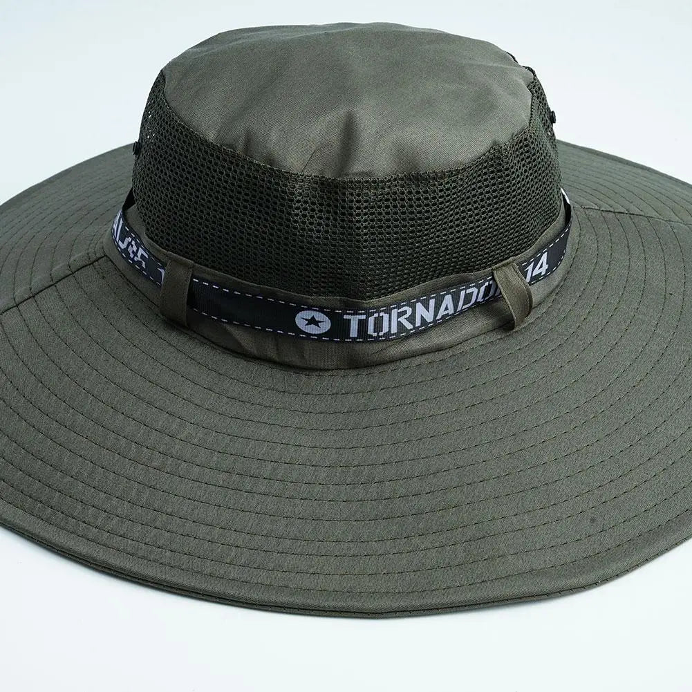 Großer Sonnenhut mit Mesh – UV-Schutz, atmungsaktiv, breite Krempe für Outdoor, Angeln & Strand