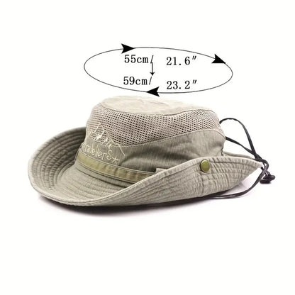 Atmungsaktiver Fischerhut mit Mesh – UV-Schutz, verstellbar für Outdoor, Angeln & Strand