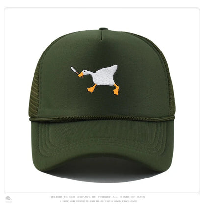 Retro Baseball-Cap mit Enten-Stickerei