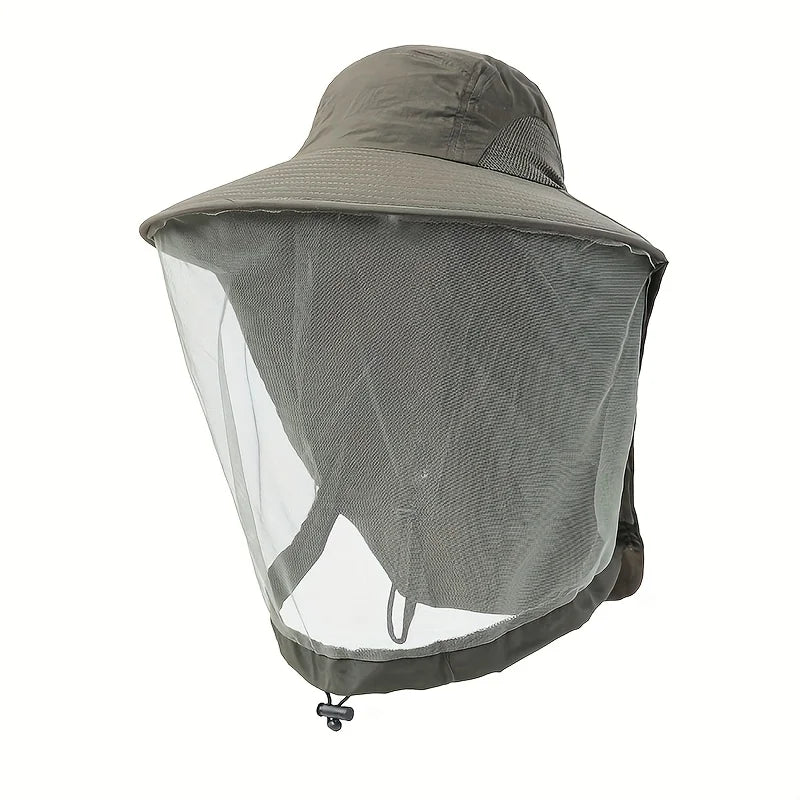 UV Schutz Hut mit Gesichtsschutz – Atmungsaktiv, Insektenschutz, breite Krempe für Outdoor, Angeln & Wandern