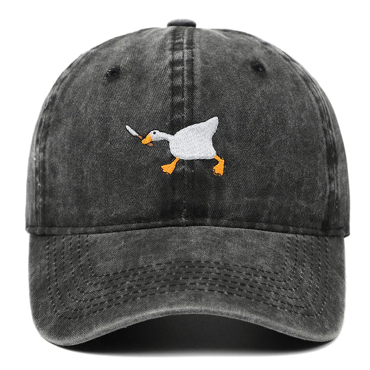 Retro Baseball-Cap mit Enten-Stickerei