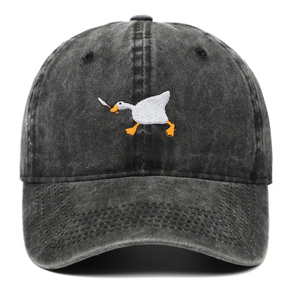 Retro Baseball-Cap mit Enten-Stickerei