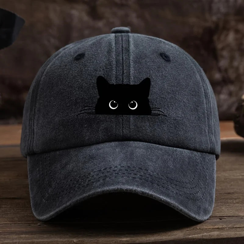 Baseball Cap mit Katzenmotiv – Verstellbar, Unisex, lässiger Sonnenschutz für Alltag & Outdoor