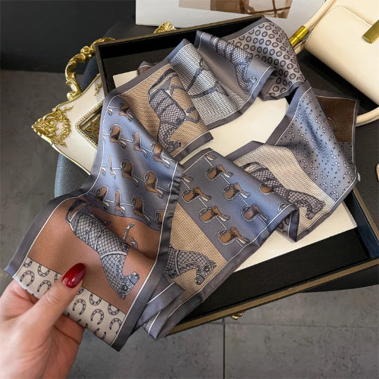 Elegantes Seidenschal-Band – Multifunktionales Accessoire für Haare, Handgelenk & Tasche