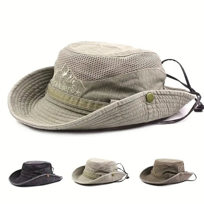 Atmungsaktiver Fischerhut mit Mesh – UV-Schutz, verstellbar für Outdoor, Angeln & Strand