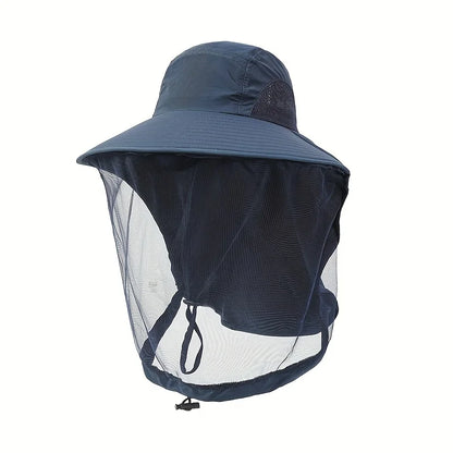 UV Schutz Hut mit Gesichtsschutz – Atmungsaktiv, Insektenschutz, breite Krempe für Outdoor, Angeln & Wandern