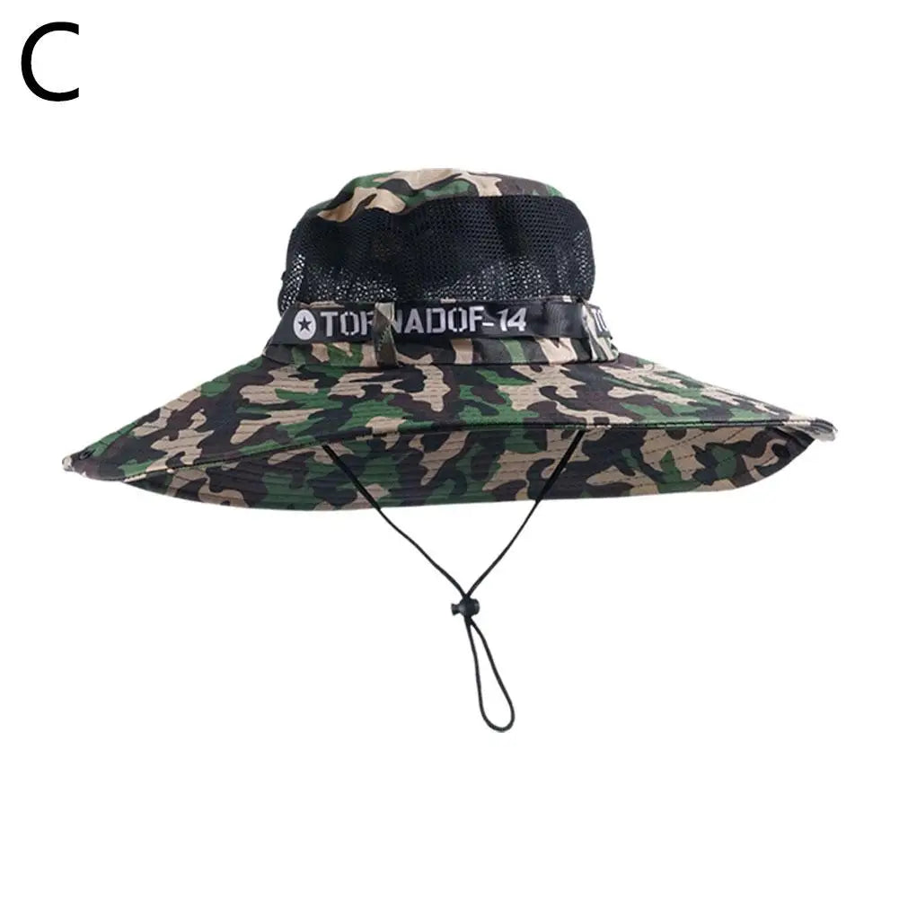Großer Sonnenhut mit Mesh – UV-Schutz, atmungsaktiv, breite Krempe für Outdoor, Angeln & Strand