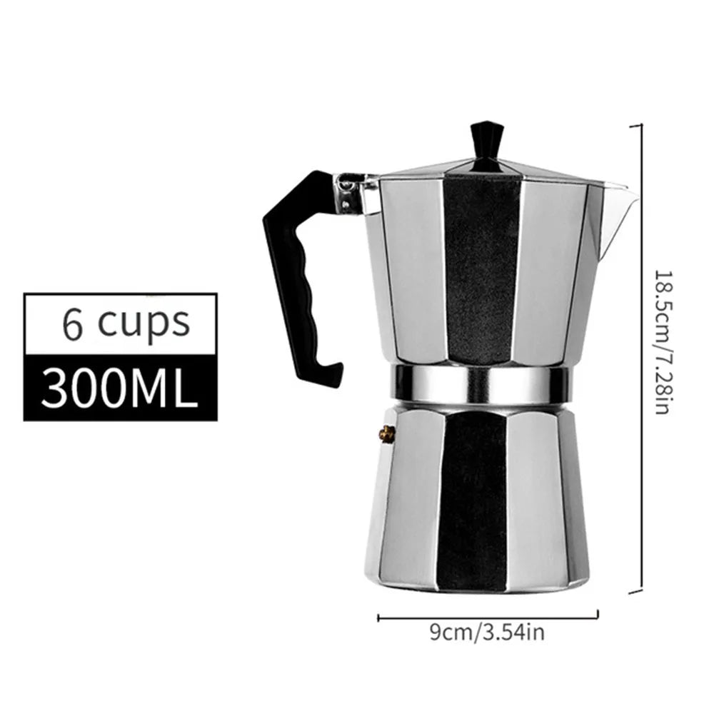 Mokka Kanne Aluminium – 0,6L Espresso Kocher, Italienischer Kaffeekocher für Camping & Zuhause