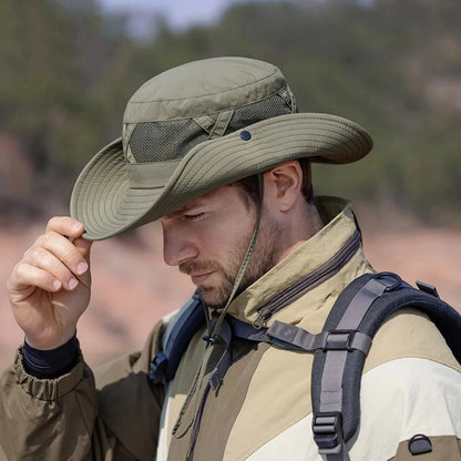 Sonnenhut mit breiter Krempe – Atmungsaktiv, UV-Schutz für Outdoor, Angeln & Wandern