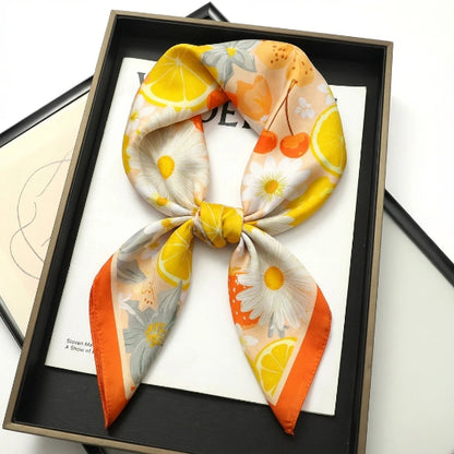 Elegantes 70×70 cm Seidenschal-Tuch – Multifunktionales Accessoire für Haare, Tasche & Hals