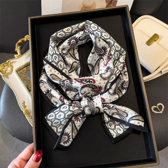 Elegantes Seidenschal-Band – Multifunktionales Accessoire für Haare, Handgelenk & Tasche