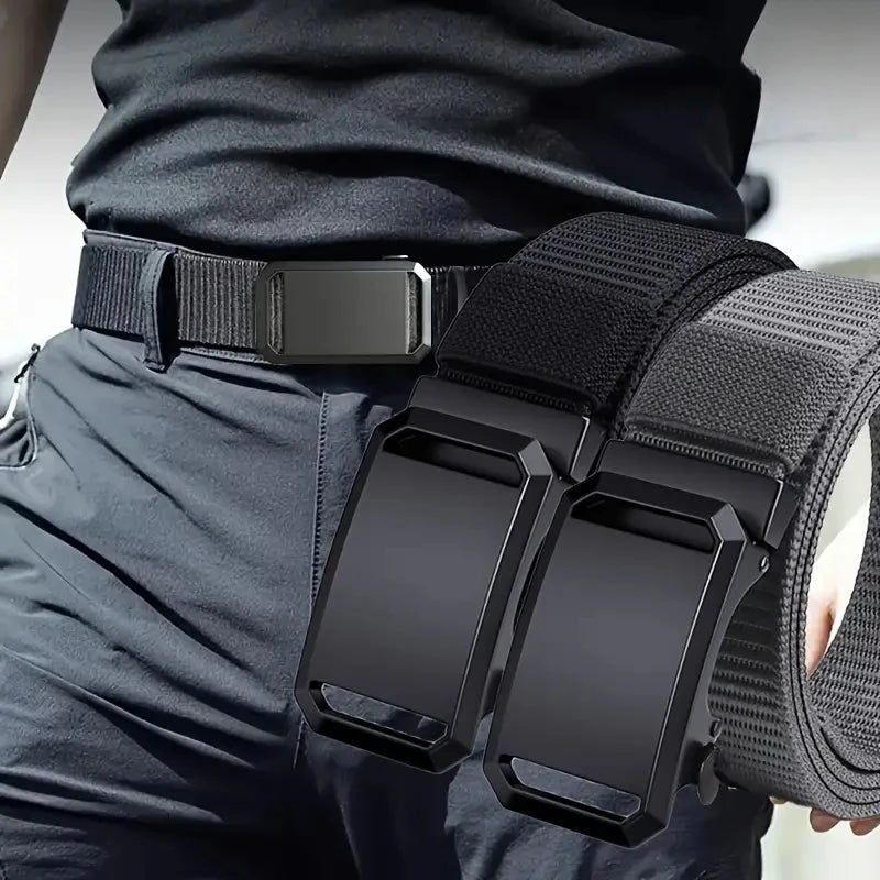 Herren Gürtel mit Automatikverschluss – Robuster Canvas Gürtel – Verstellbar für Alltag, Arbeit & Outdoor