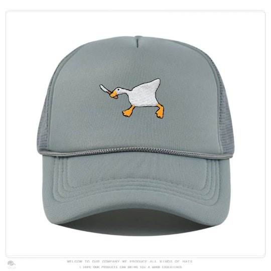 Retro Baseball-Cap mit Enten-Stickerei