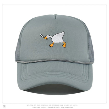 Retro Baseball-Cap mit Enten-Stickerei