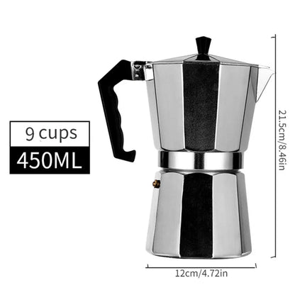 Mokka Kanne Aluminium – 0,6L Espresso Kocher, Italienischer Kaffeekocher für Camping & Zuhause