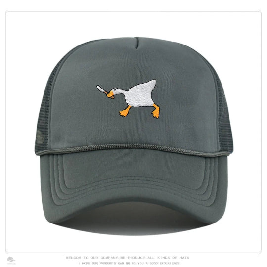 Retro Baseball-Cap mit Enten-Stickerei