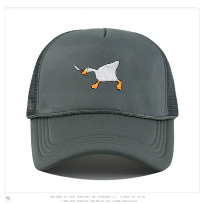 Retro Baseball-Cap mit Enten-Stickerei