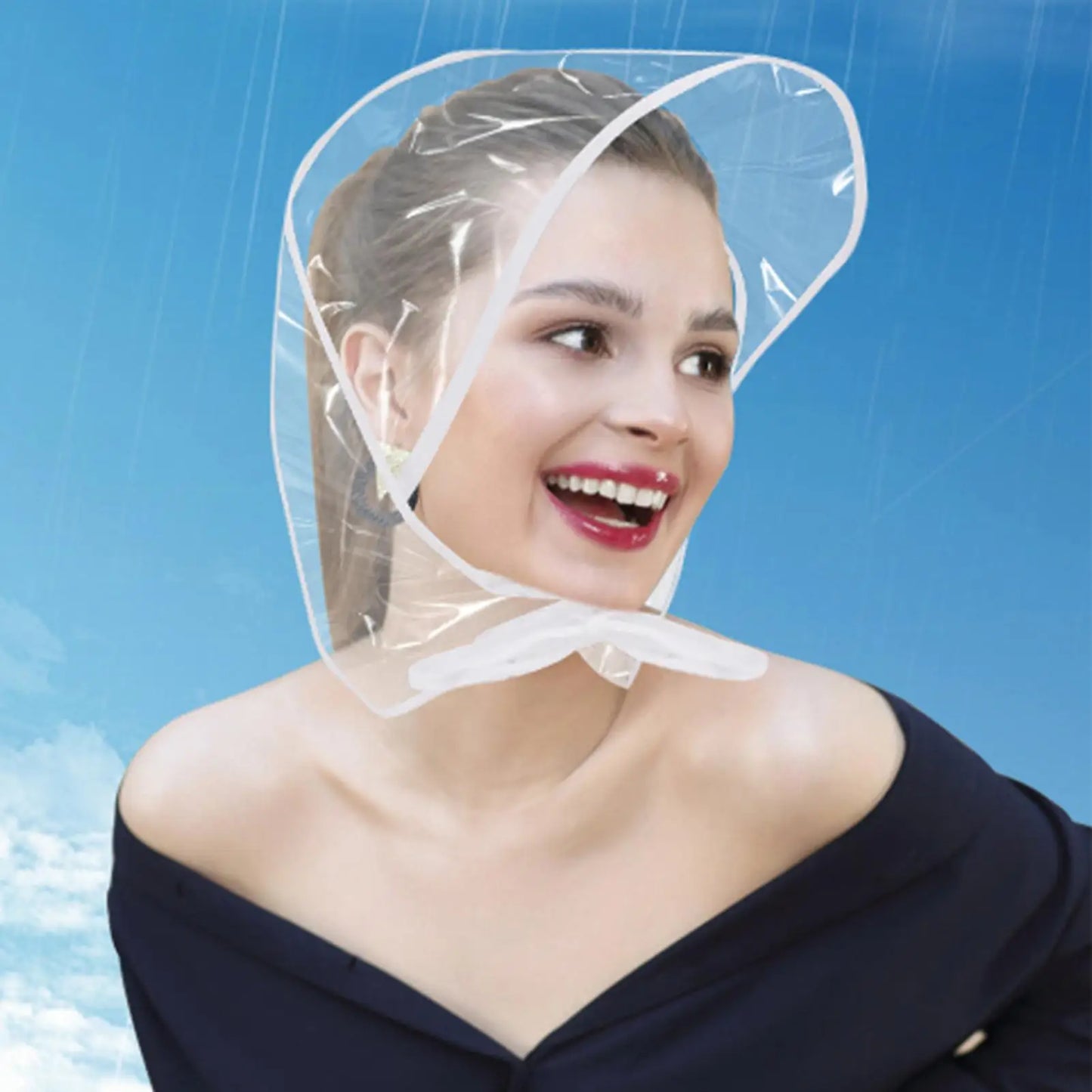 Transparenter Regenhut mit breiter Krempe – Wiederverwendbar, Wasserdicht & Windfest – Leichter Outdoor Schutz für Reisen, Garten & Alltag