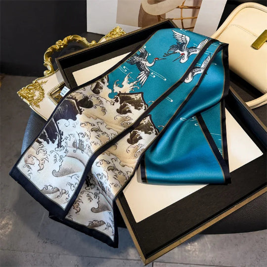 Elegantes Seidenschal-Band – Multifunktionales Accessoire für Haare, Handgelenk & Tasche