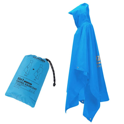 3-in-1 Outdoor Regenponcho – Wasserdicht, Multifunktional als Regenmantel, Zelt & Schutzplane – Ultraleicht & Kompakt für Camping, Wandern & Reisen