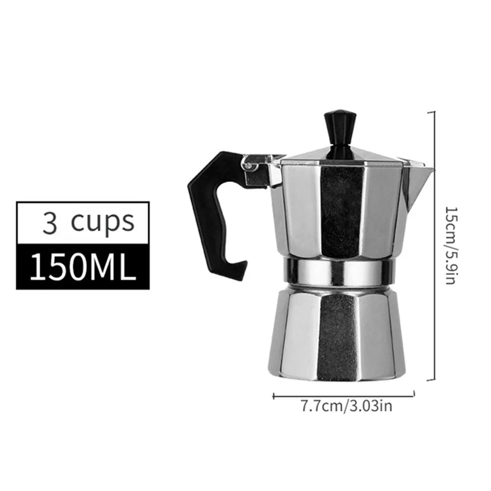 Mokka Kanne Aluminium – 0,6L Espresso Kocher, Italienischer Kaffeekocher für Camping & Zuhause
