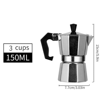 Mokka Kanne Aluminium – 0,6L Espresso Kocher, Italienischer Kaffeekocher für Camping & Zuhause