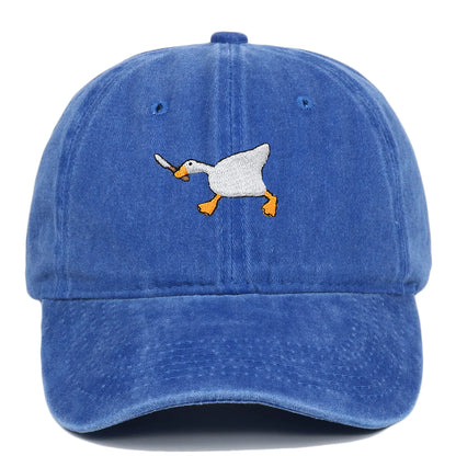 Retro Baseball-Cap mit Enten-Stickerei