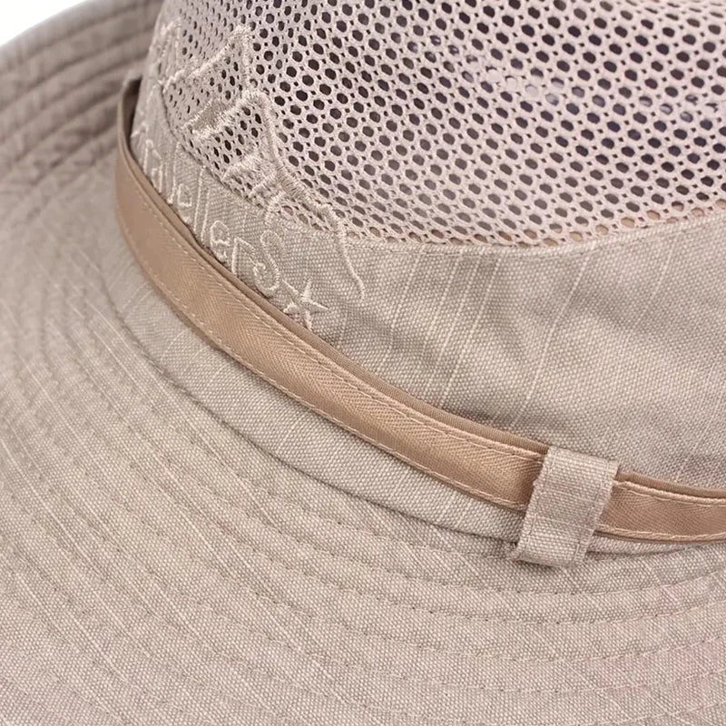 Atmungsaktiver Fischerhut mit Mesh – UV-Schutz, verstellbar für Outdoor, Angeln & Strand