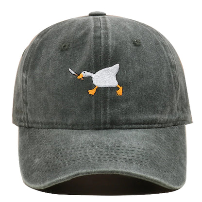 Retro Baseball-Cap mit Enten-Stickerei