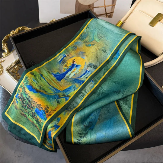 Elegantes Seidenschal-Band – Multifunktionales Accessoire für Haare, Handgelenk & Tasche