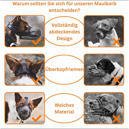 Hunde Maulkorb – Verstellbare Schnauzenmaske für Hunde, leicht & bequem in XS–XL