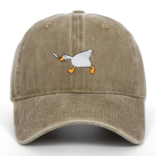 Retro Baseball-Cap mit Enten-Stickerei