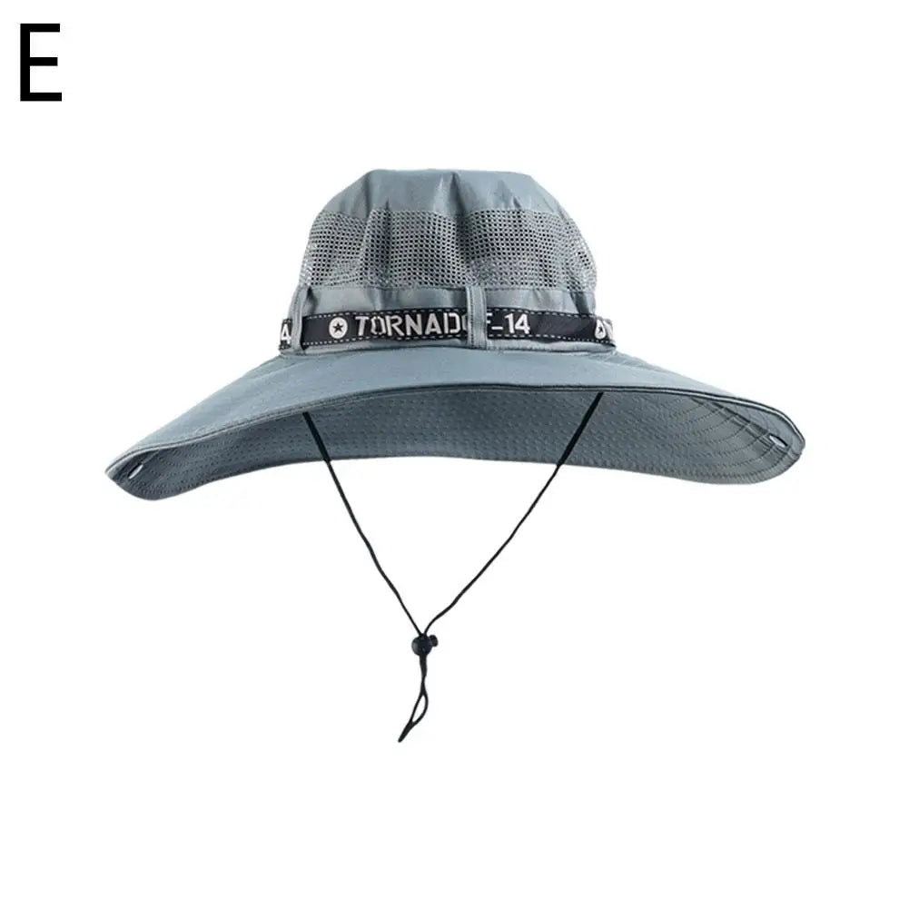Großer Sonnenhut mit Mesh – UV-Schutz, atmungsaktiv, breite Krempe für Outdoor, Angeln & Strand