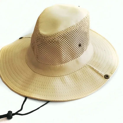 Mesh Fischerhut Sommer – Atmungsaktiv, UV-Schutz, breite Krempe für Outdoor & Angeln