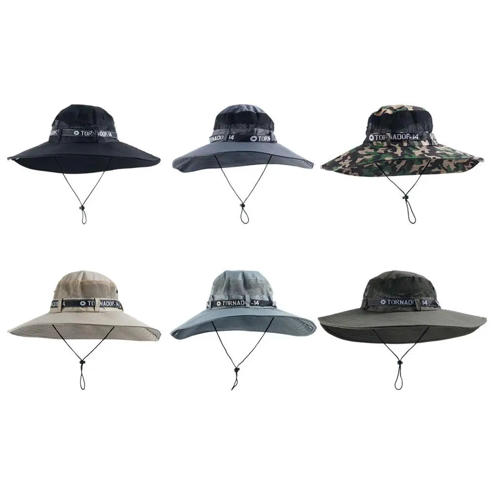 Großer Sonnenhut mit Mesh – UV-Schutz, atmungsaktiv, breite Krempe für Outdoor, Angeln & Strand