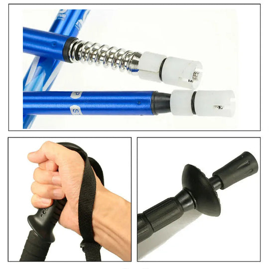 2er-Set Wanderstöcke – leicht, verstellbar & rutschfest (65–135 cm) – ideal für Wandern & Bergtouren