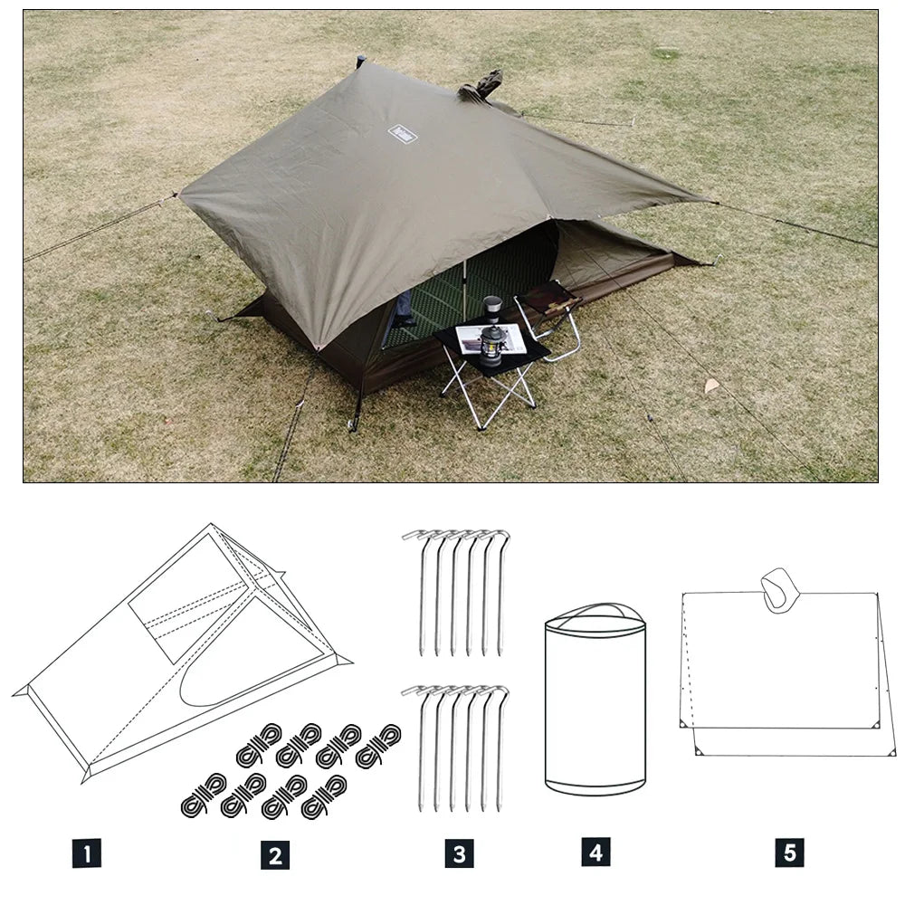 Ultraleichtes 1-Personen Mesh Zelt – Atmungsaktiv, Moskitosicher & Schnellaufbau – Kompaktes Trekkingzelt für Camping & Backpacking