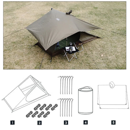 Ultraleichtes 1-Personen Mesh Zelt – Atmungsaktiv, Moskitosicher & Schnellaufbau – Kompaktes Trekkingzelt für Camping & Backpacking