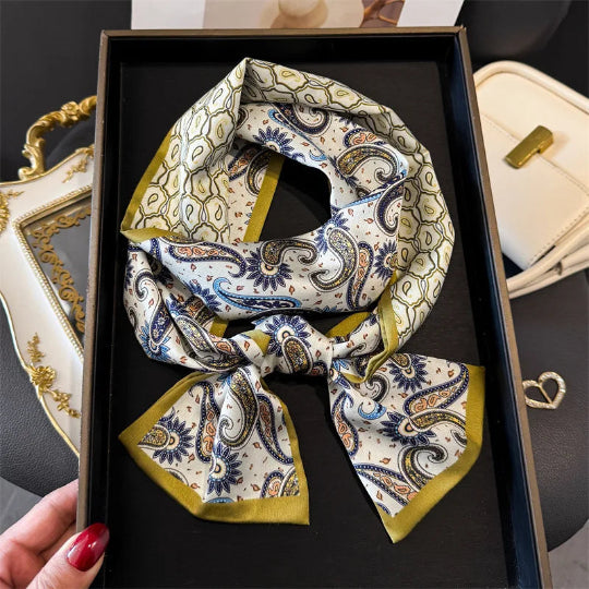 Elegantes Seidenschal-Band – Multifunktionales Accessoire für Haare, Handgelenk & Tasche