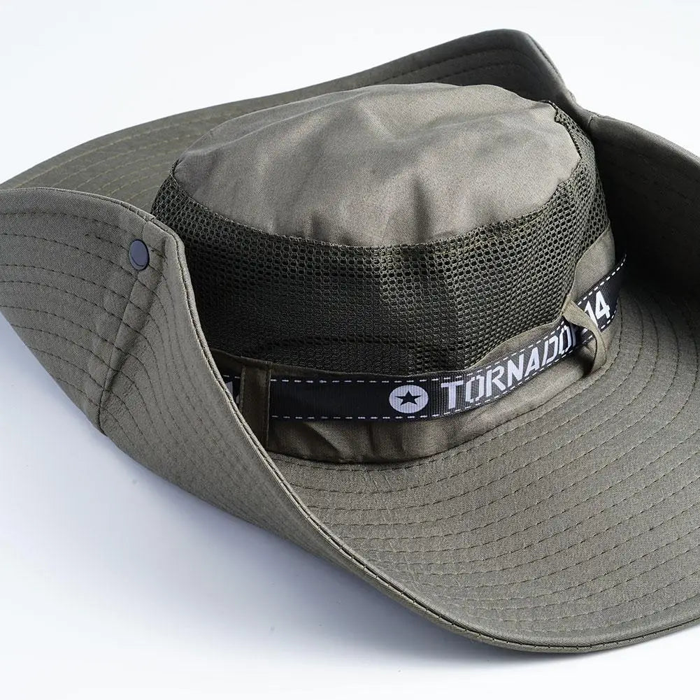 Großer Sonnenhut mit Mesh – UV-Schutz, atmungsaktiv, breite Krempe für Outdoor, Angeln & Strand