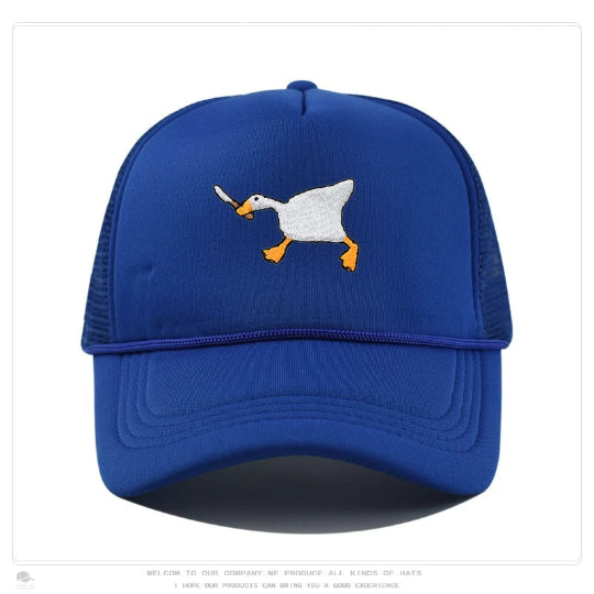 Retro Baseball-Cap mit Enten-Stickerei
