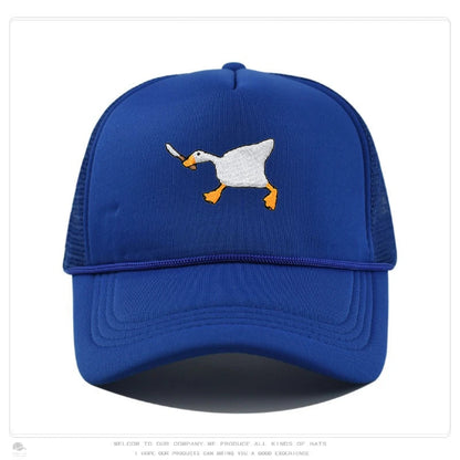 Retro Baseball-Cap mit Enten-Stickerei