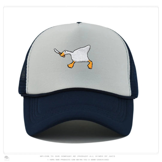 Retro Baseball-Cap mit Enten-Stickerei