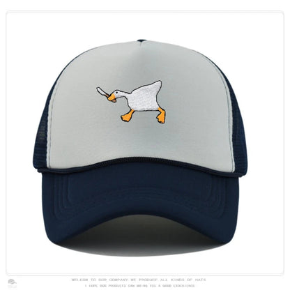 Retro Baseball-Cap mit Enten-Stickerei