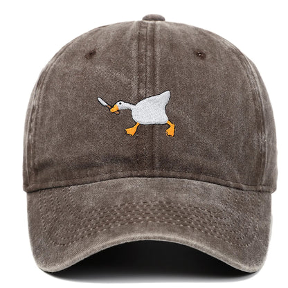 Retro Baseball-Cap mit Enten-Stickerei
