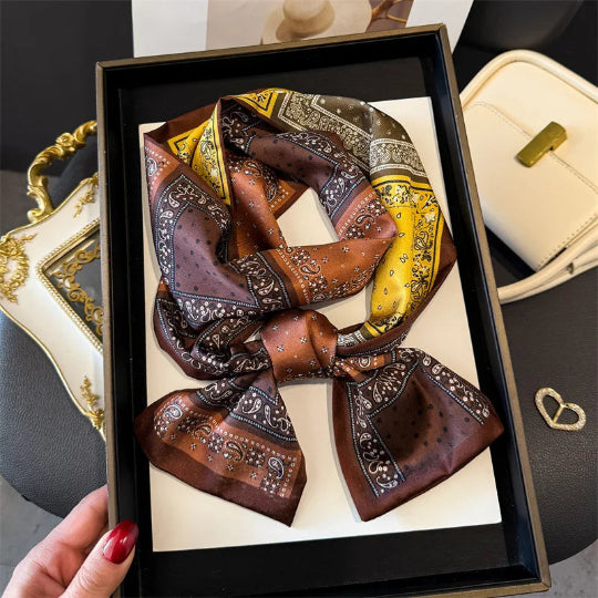 Elegantes Seidenschal-Band – Multifunktionales Accessoire für Haare, Handgelenk & Tasche